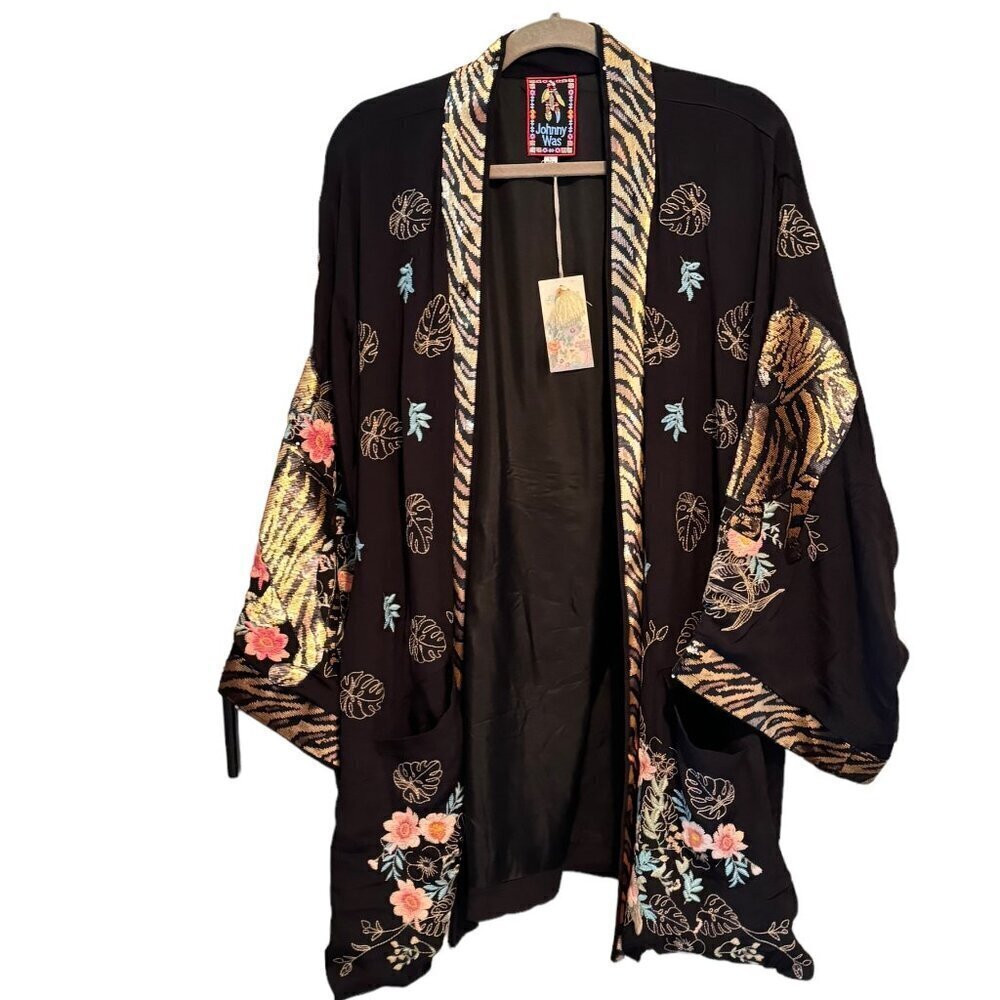 Johnny Was Catarina Tiger Kimono Women's Size Large - Picture 8 of 15